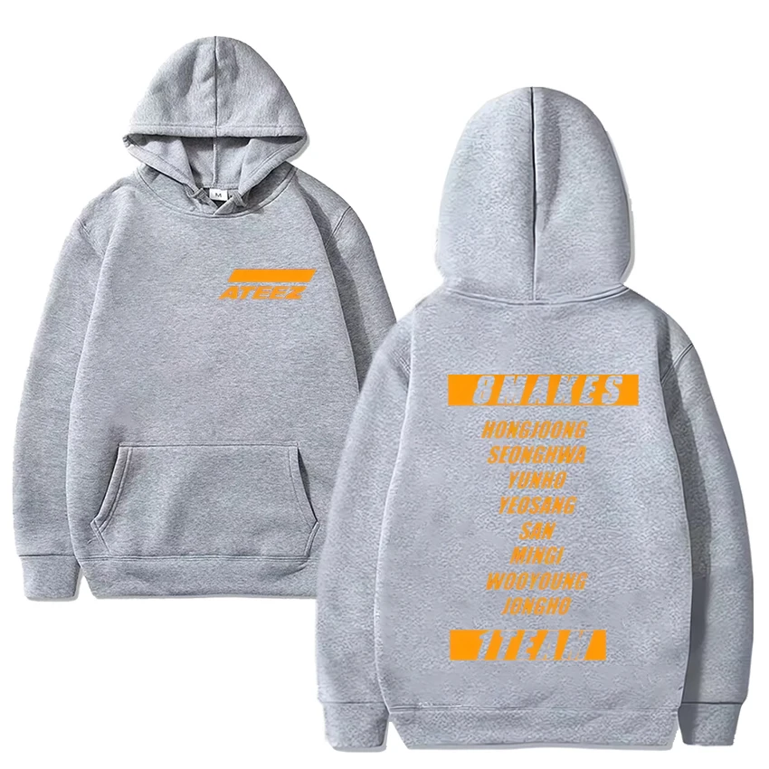 2024 Kpop Ateez group Graphic print harajuku hoodie Men Women Fleece Long sleeve Sweatshirt Unisex vintage oversized pullover