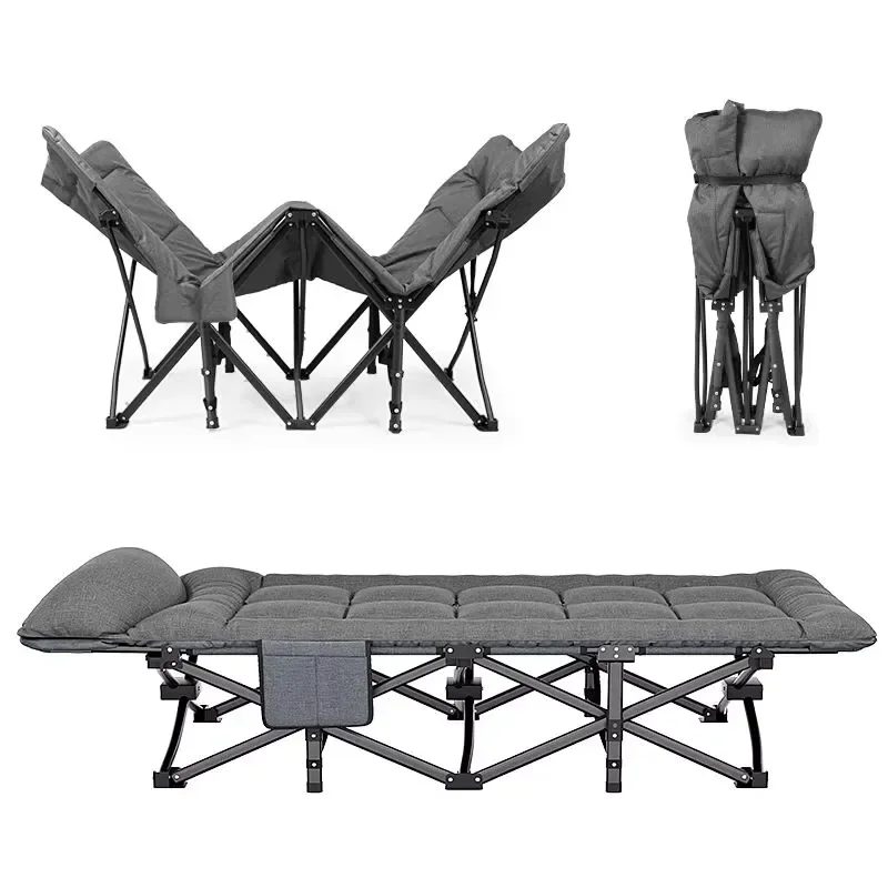 Portable Folding Camping Bed Single Metal Outdoor Travel Hiking Picnic Cot Lightweight Compact Sleep Furniture for Adults