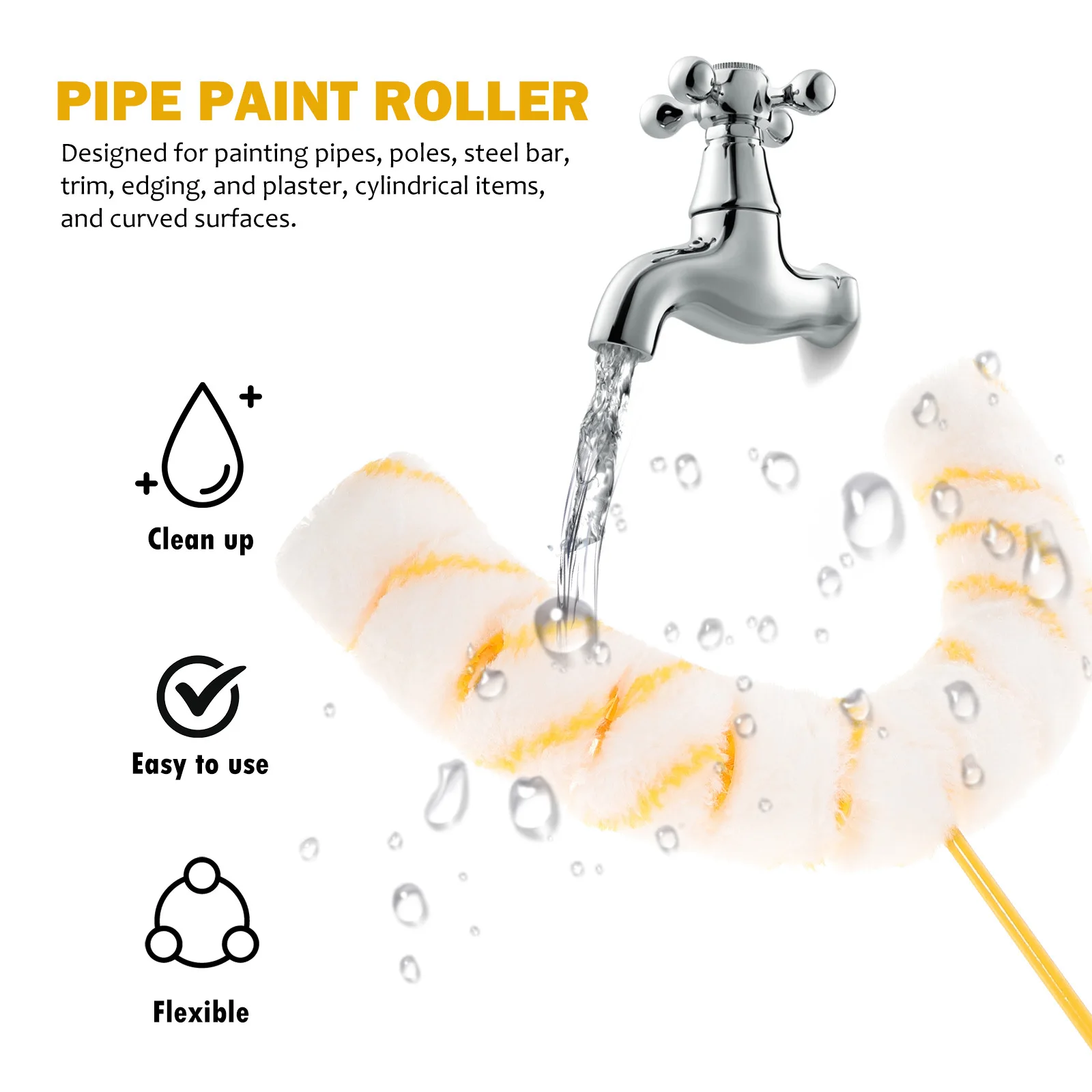 

12-Wheel Tube Paint For Painting Walls Lightweight Wall Painting Tool, Multi Wheels Roller Brush, Portable Home Paint Roller For