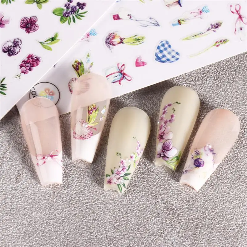 Nail Art Stickers Zomer Daisy Fruit Witte Bloemblaadjes Bloemen Terug Lijm Nagel Stickers Decoratie Voor Nagel Tips Schoonheid