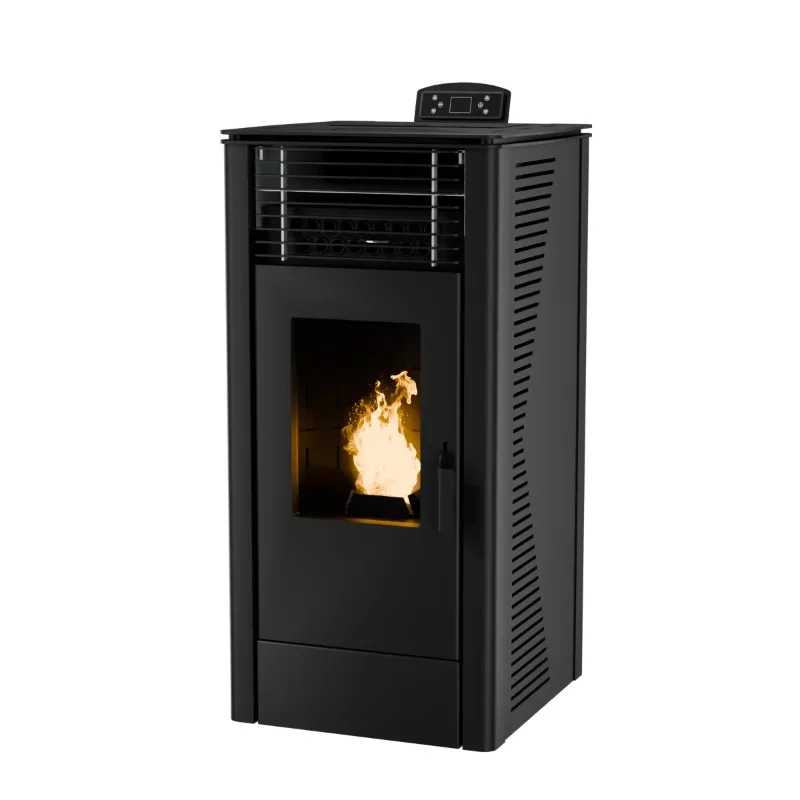 مواقد حبيبات فولاذية داخلية حديثة مع جهاز تحكم عن بعد للكتلة الحيوية، جدار خشبي، مدفأة بدون دخاني لاستخدام غرفة المعيشة