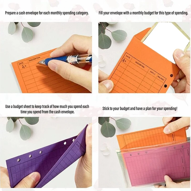 36 Pcs Expense Tracker Budget Sheet Cash Envelopes Money Envelope For Tracking Budget Money Saving, 12 Colors