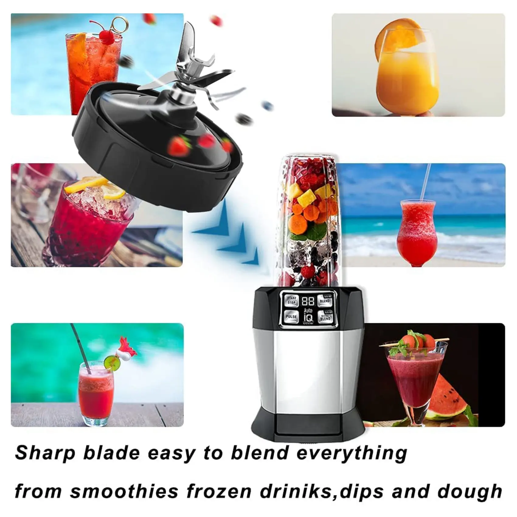 5 płetw ostrze blendera dla Ninja Blender QB3000, QB3000SSW-30, QB3000QR-30, QB3001SS-30, QB3000QBK, QB3004, QB3005