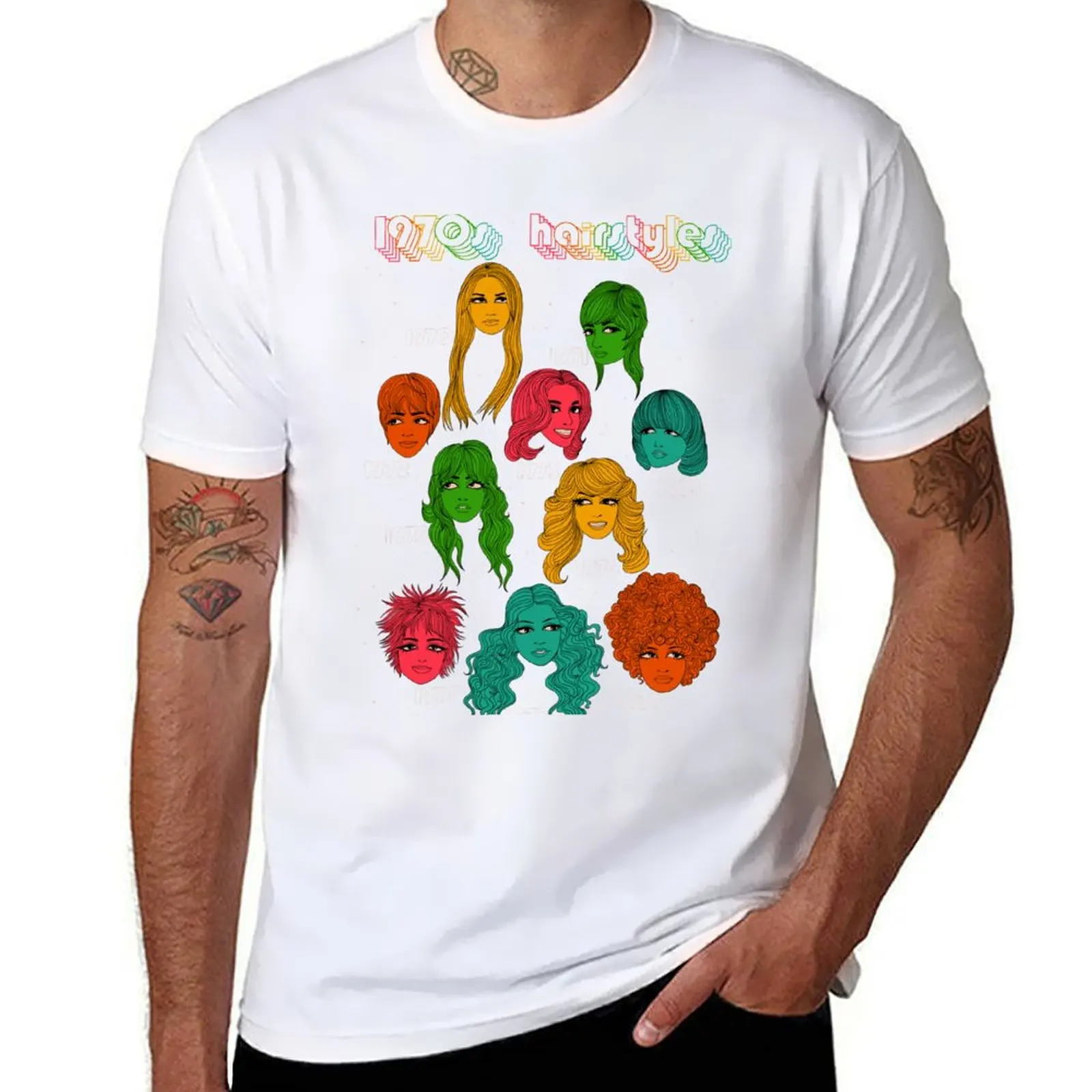 

1970s hairstyles T-Shirt man tshirt cotton t shirts man 100% man t shirt cotton high quality T-Shirt