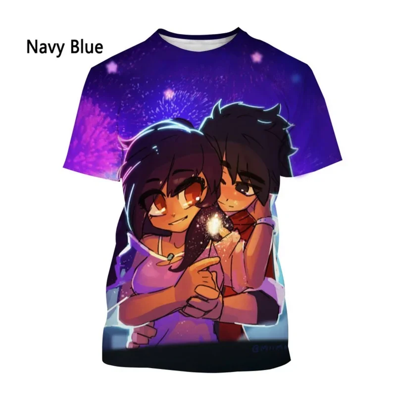 New Fashion Kawaii Aphmau 3D Printed Children\'s Adult T-shirt for Girls and Boys, Summer Casual Short Sleeved Anime Cartoon Top