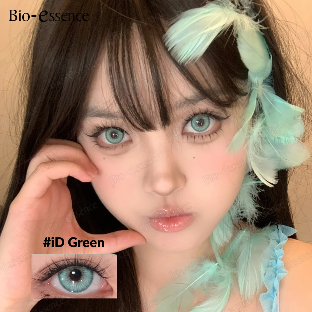 Bio-essence 1 paire de lentilles de contact grises pour les yeux, lentilles de contact colorées bleues, lentilles de contact brunes naturelles, lentilles de contact colorées pour les pupilles, annuelles
