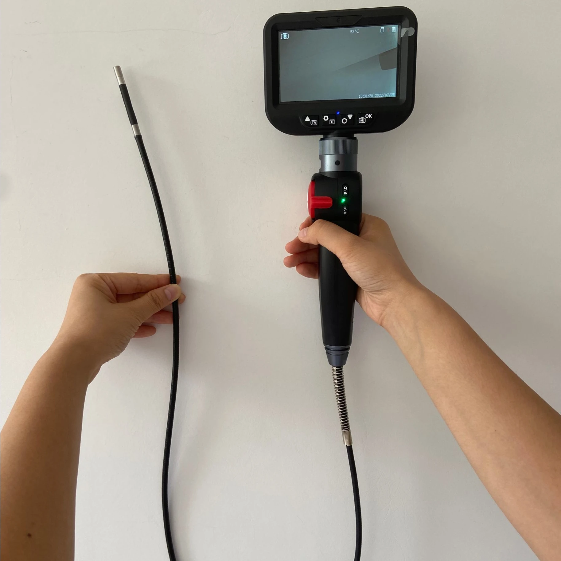 Flexible Inspection Video Borescope with 4.5 Inch , 2 Way Articulations, More Than 180 Degree for Car Repair