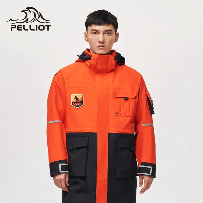 PELLIOT Mars Series Three In One Stormtrooper Men's Autumn And Winter Fleece Detachable Mid Length Windproof Jacket