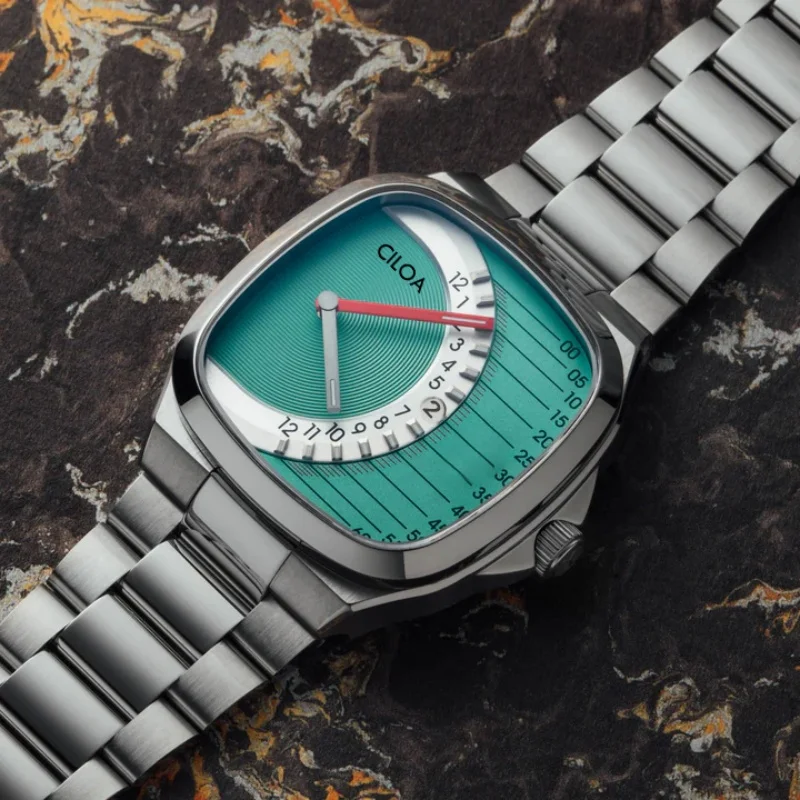 

CILOA square retro large dial watch for men light luxury brand genuine 2025 new stainless steel strap waterproof quartz watch