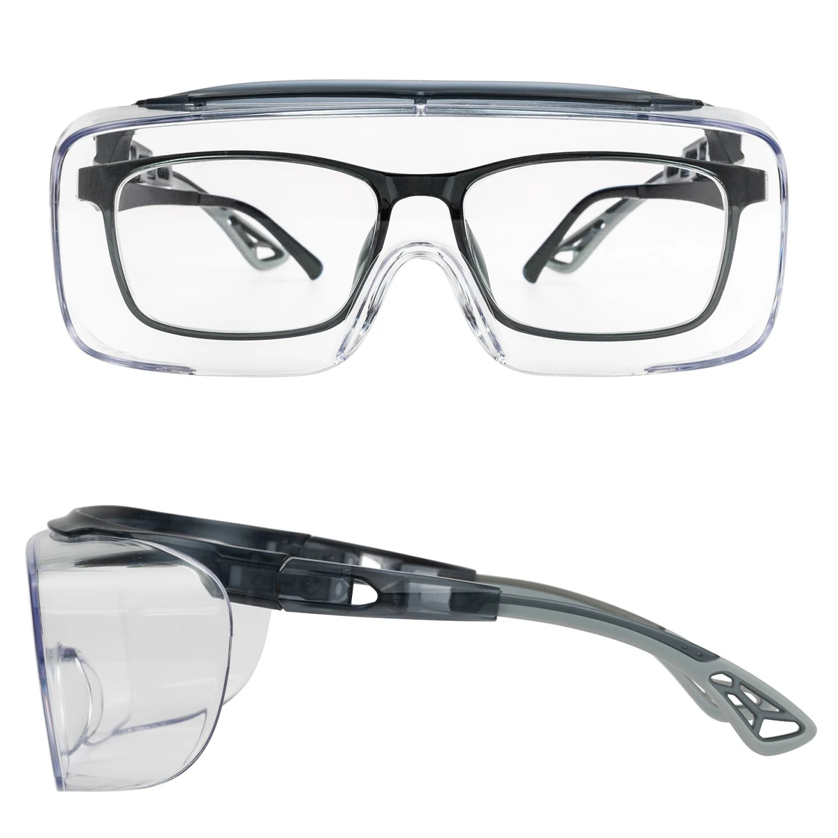 VOPHA Antibeschlag-Schutzbrille mit transparenten Gläsern und Seitenflügelschutz, Blaulichtfilter, Unisex-Schutzbrille – Detail 8