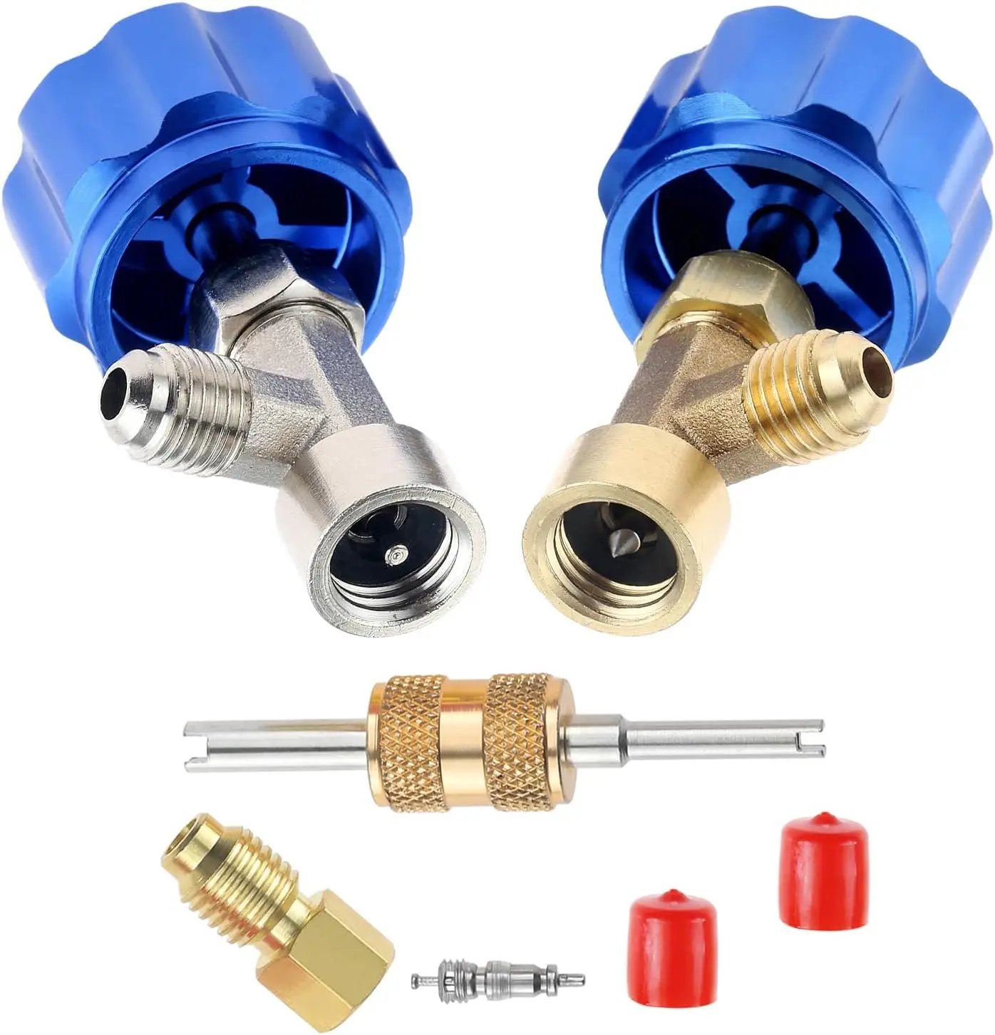 R134A Can Tap Blue R134A Self-Sealing and Puncture Style Refrigerant Can Tap Valves with Refrigerant Tank Adapters