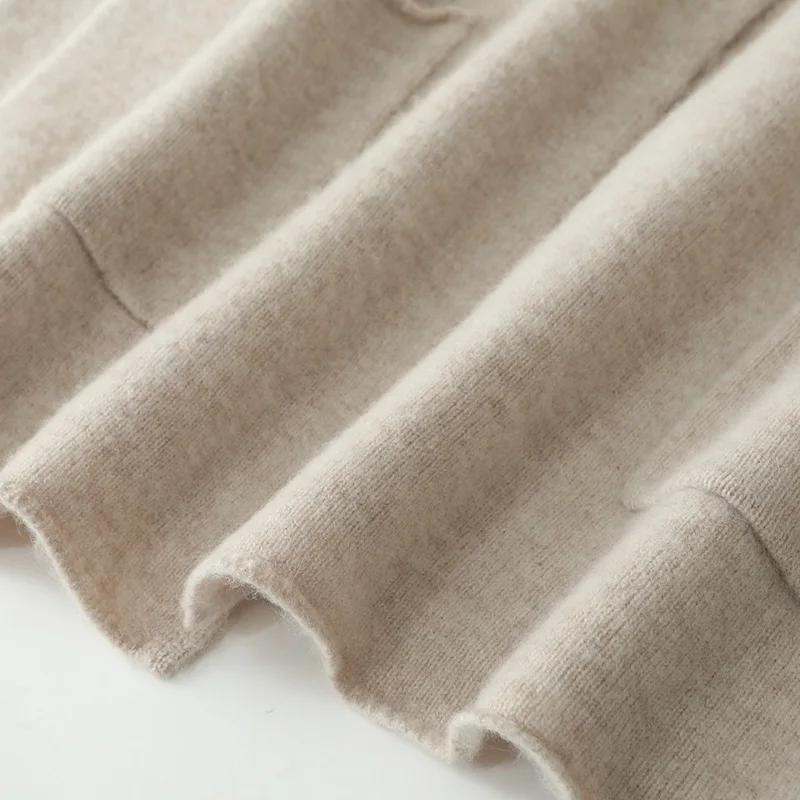 Loose Wool Cardigan Women Sweater Autumn Winter 100% Pure Wool Knitwear Versatile Long Outerwear Cashmere Korean Popular Clothes