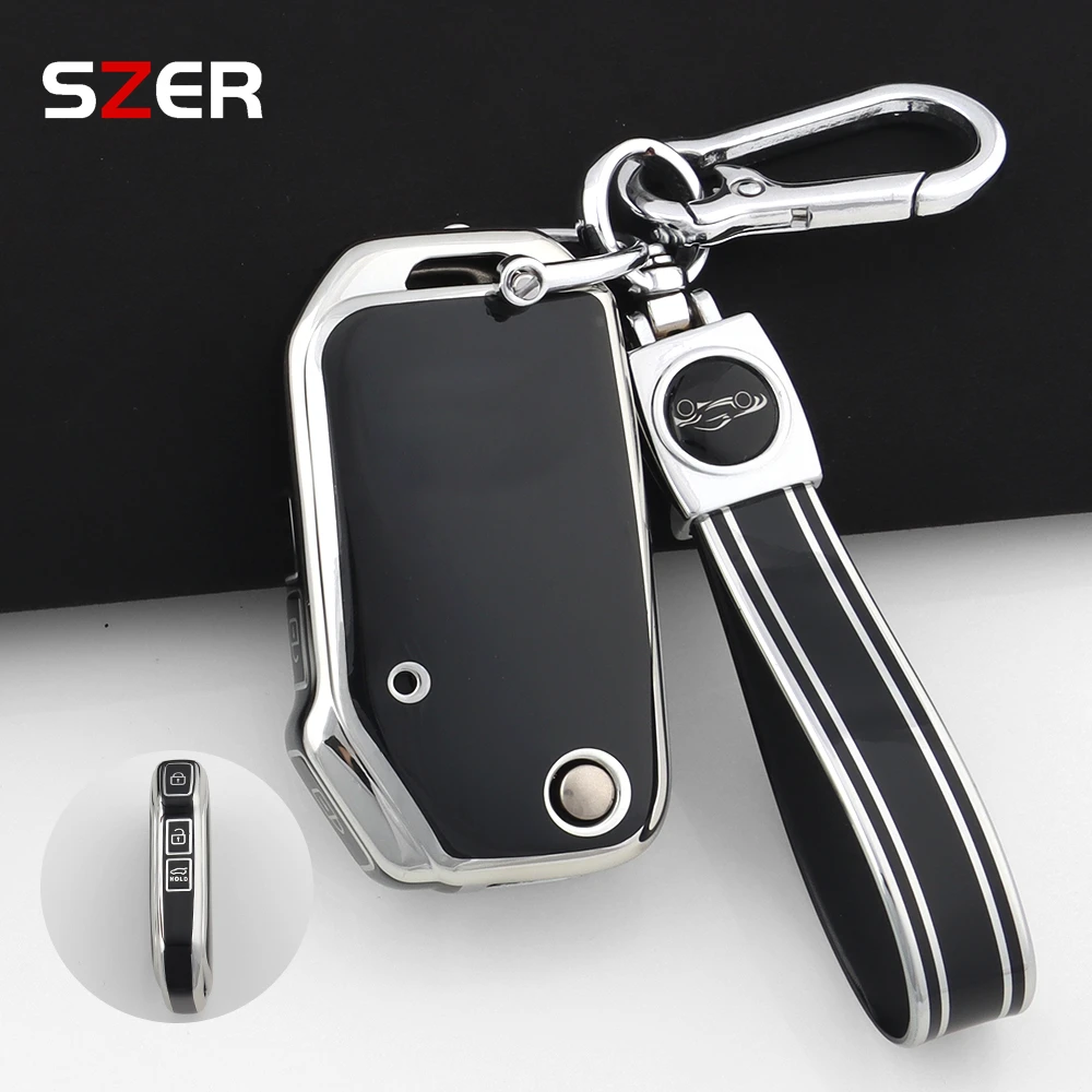 TPU-Auto-Flip-Key-Hülle für KIA Sportage R Stinger GT Sorento Ceed CD Cerato Forte 2019, geschützter Schlüsselanhänger, Zubehör
