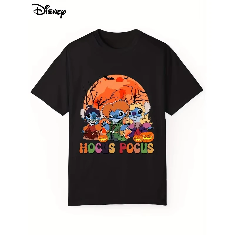 

MINISO Хэллоуин стежка тыквенная голова мультяшная футболка Disney женская новая большие размеры американская мода свободный повседневный топ с короткими рукавами