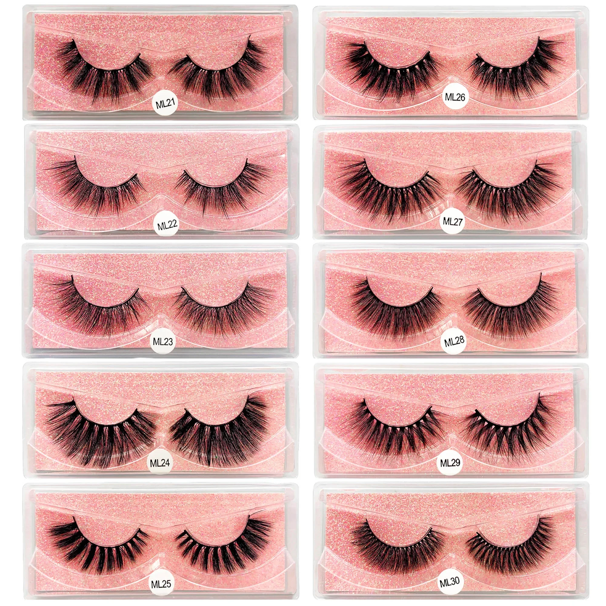 50Pairs Faux Mink Lashes Thick Dramatic Wholesale Handmade False Eyelashes Fluffy Wispy 3D Wholesale Eyelashes Makeup