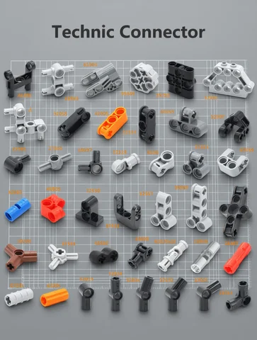 Technical Driving Ring Universal Joint Axle and Pin Connector with Holes Blocks MOC High-Tech Building Bricks Toy Replace Parts