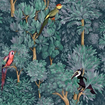 Papier peint personnalisé de forêt américaine, décoration de fond, art tropical, décor à la maison, restaurant, hôtel, séjour chez l'habitant
