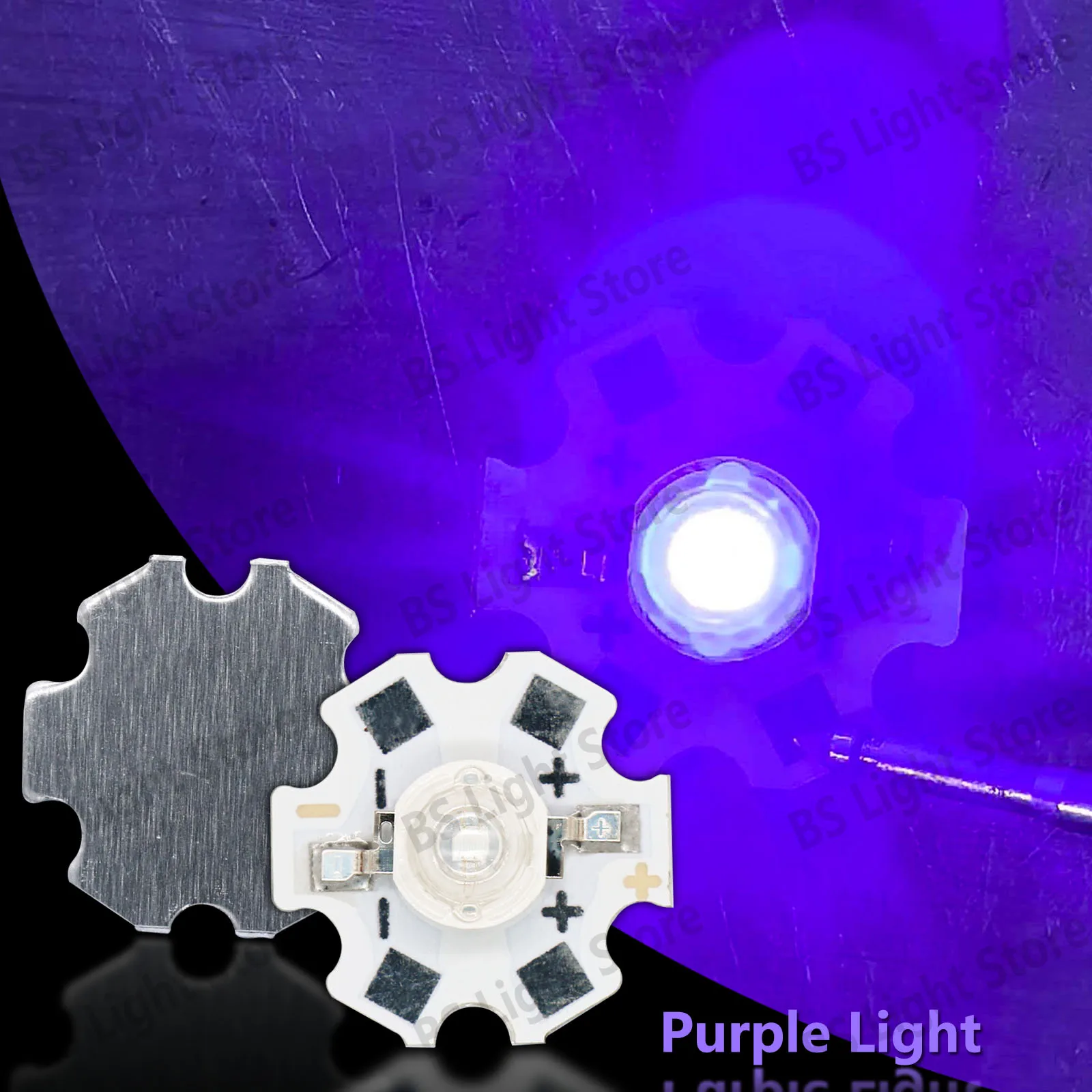 2-100 قطعة UV الأرجواني LED لمبات الأشعة فوق البنفسجية مصباح رقائق 395-405NM DC3V ل 3 واط عالية الطاقة ضوء مصباح يدوي قوي الخرز ضوء لمبة