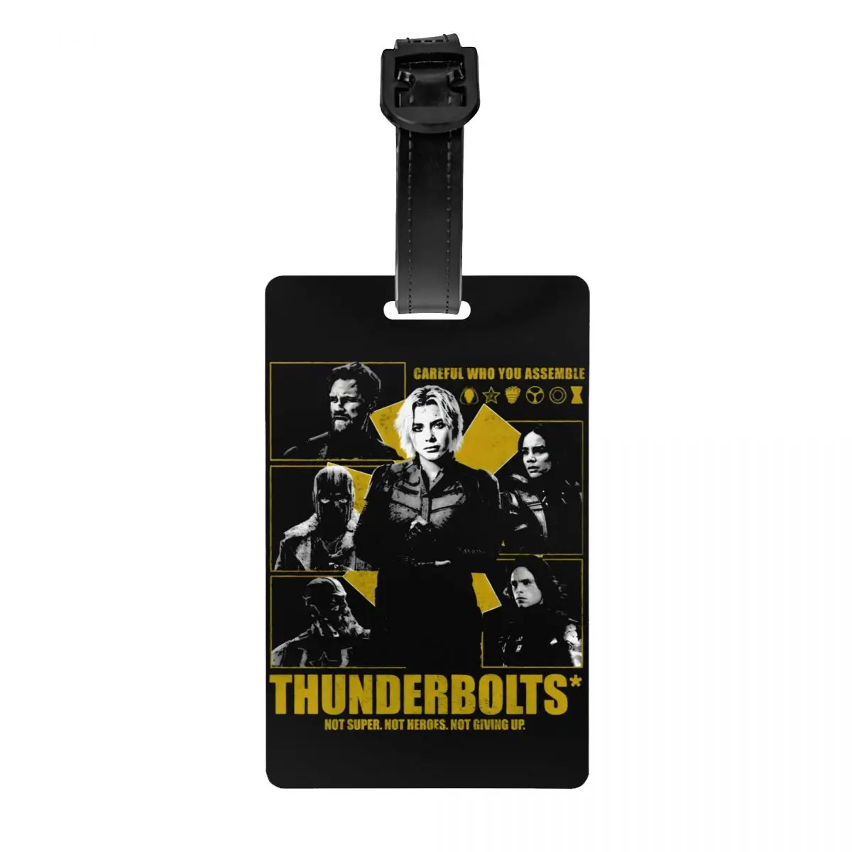 Etiqueta de equipaje personalizada de los superhéroes de Thunderbolt con etiqueta de identificación de la cubierta de privacidad de la tarjeta de presentación para la maleta del bolso de viaje