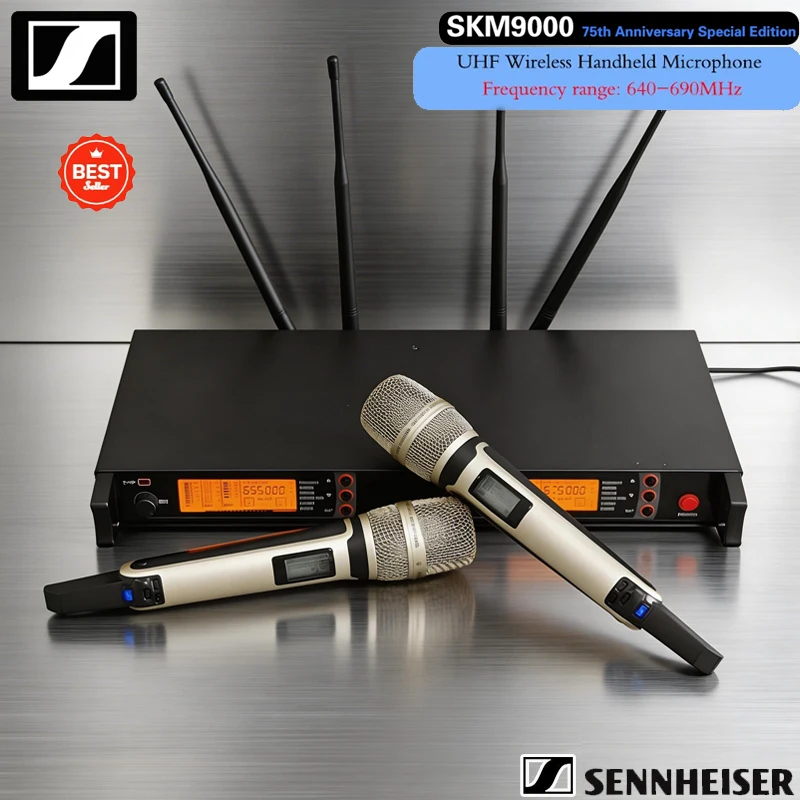 Micrófono Inalámbrico de Mano SENNHEISER SKM9000 UHF Profesional de 640-690MHz para Discursos/Karaoke y Audio Social