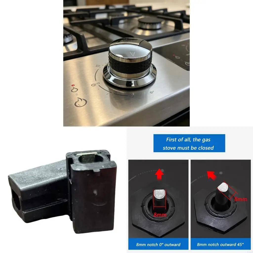 F92F 2Pcs Metal Knobs For Gas Stove Oven BBQ Cooktop Electroplated Transparent