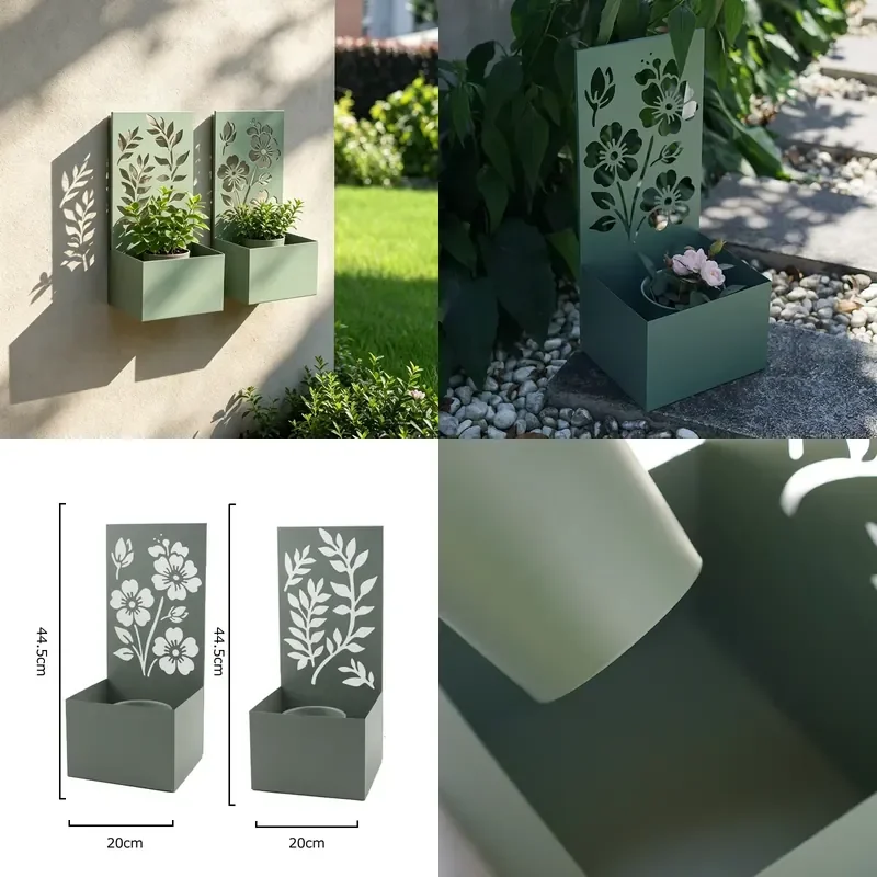 for   Wall Mounted Wrought Iron Crafts Wall Lamps Potted Plants and Candlesticks  Home Wall Decoration