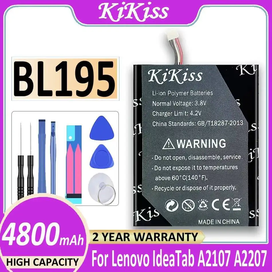 

For Lenovo Ideatab A2107 A2207 L12T1P31 Tablet Battery 4800Mah High-Capacity BL195