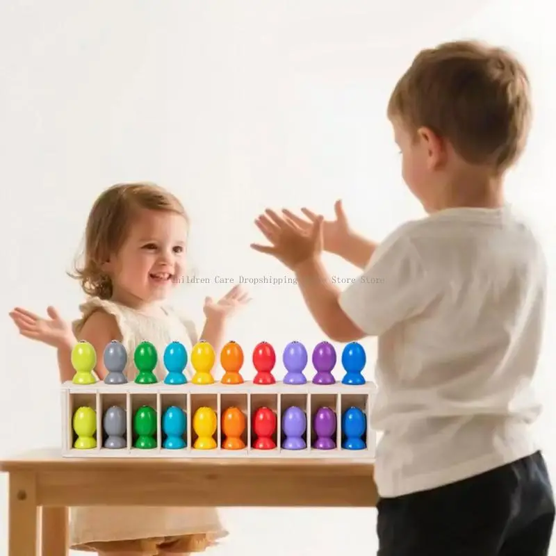 Jeu d'appariement poissons en bois naturel, éducatif pour les enfants d'âge préscolaire, améliore créativité les