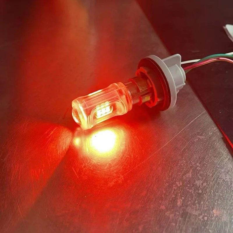 1 pièces feu arrière automatique/lumière de frein STEADY-rouge/blanc faisceau haut-bas super lumineux 16 puces LED 1156/1157 lumière LED