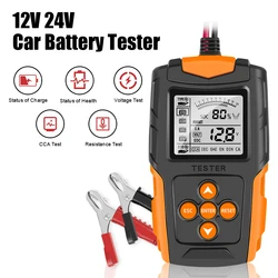 Cranking Charging Tool Auto Diagnostic Tools Battery Analyzer Car Battery Tester 12V 24V For Wet/GEL/Lead-acid Battery CCA