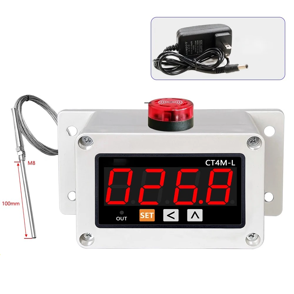 Controlador de temperatura digital con alarma - Termómetro de horno industrial de alta precisión, 0-600 ° Alcance C, entrada 4-20 mA