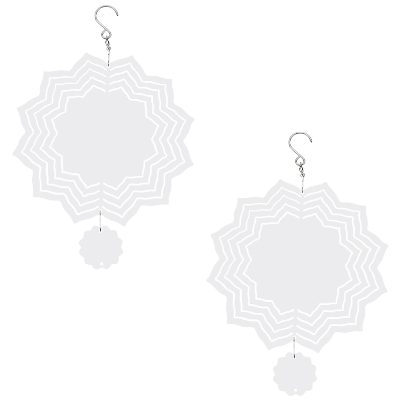2er Pack 8 Zoll DIY Handwerk Ornamente wind betriebene kinetische Skulptur, doppelseitige Sublimation Winds pinner