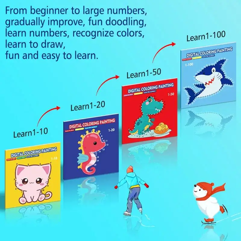 8PCS Kindergarten Graffiti Coloring Drawing Books Set Children's Drawing Book 2-3-6 Year Old Baby Coloring Book