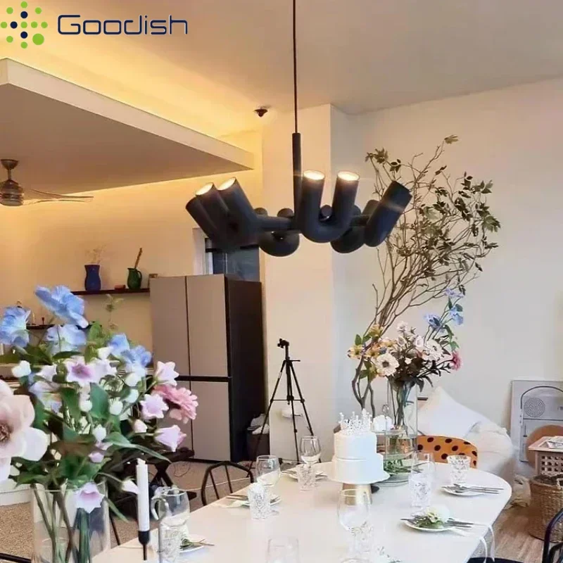 Memphis Simplicity Creative rotatable U-shaped iron LED Pendant Light Art Indoor Lamps for Restaurant Home Decoration Chandelier