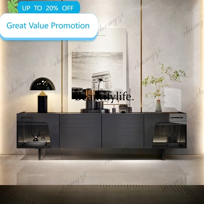 CC178 Italian light luxury TV cabinet modern living room high-end designer storage rock slab floor cabinet