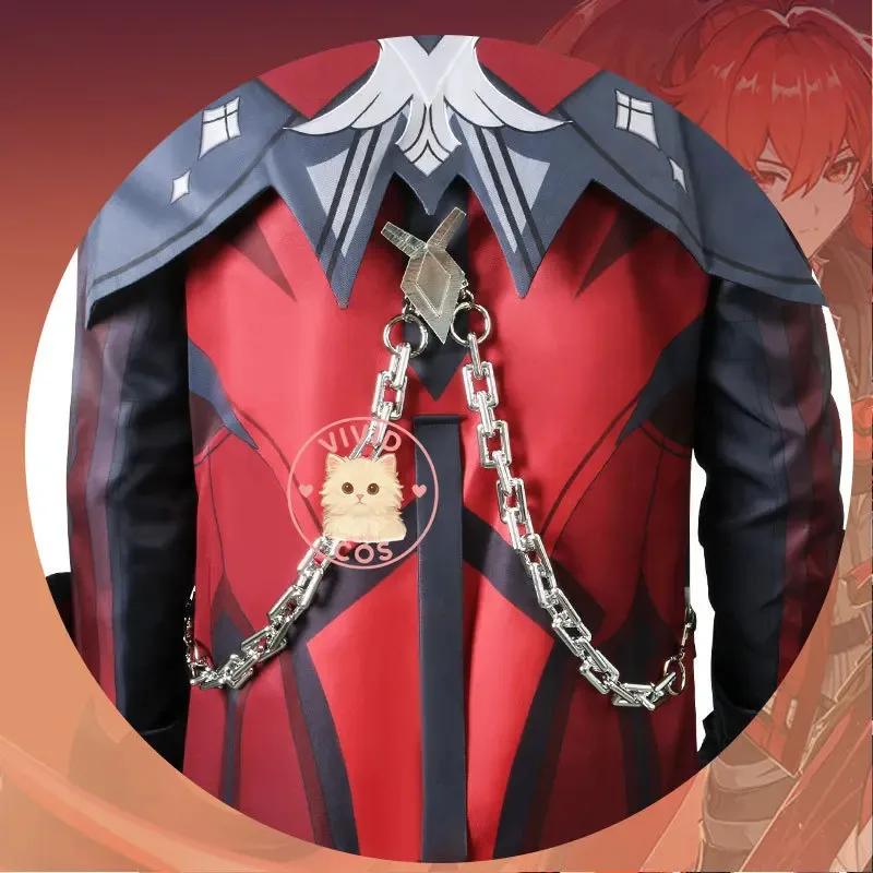 ABC123 رائجة البيع Genshin تأثير تأثيري حلي لعبة أنيمي Diluc لعب الأدوار الزي مجموعة كاملة للرجال TER3 ؛ F'6 ، C ؛ 7.Y