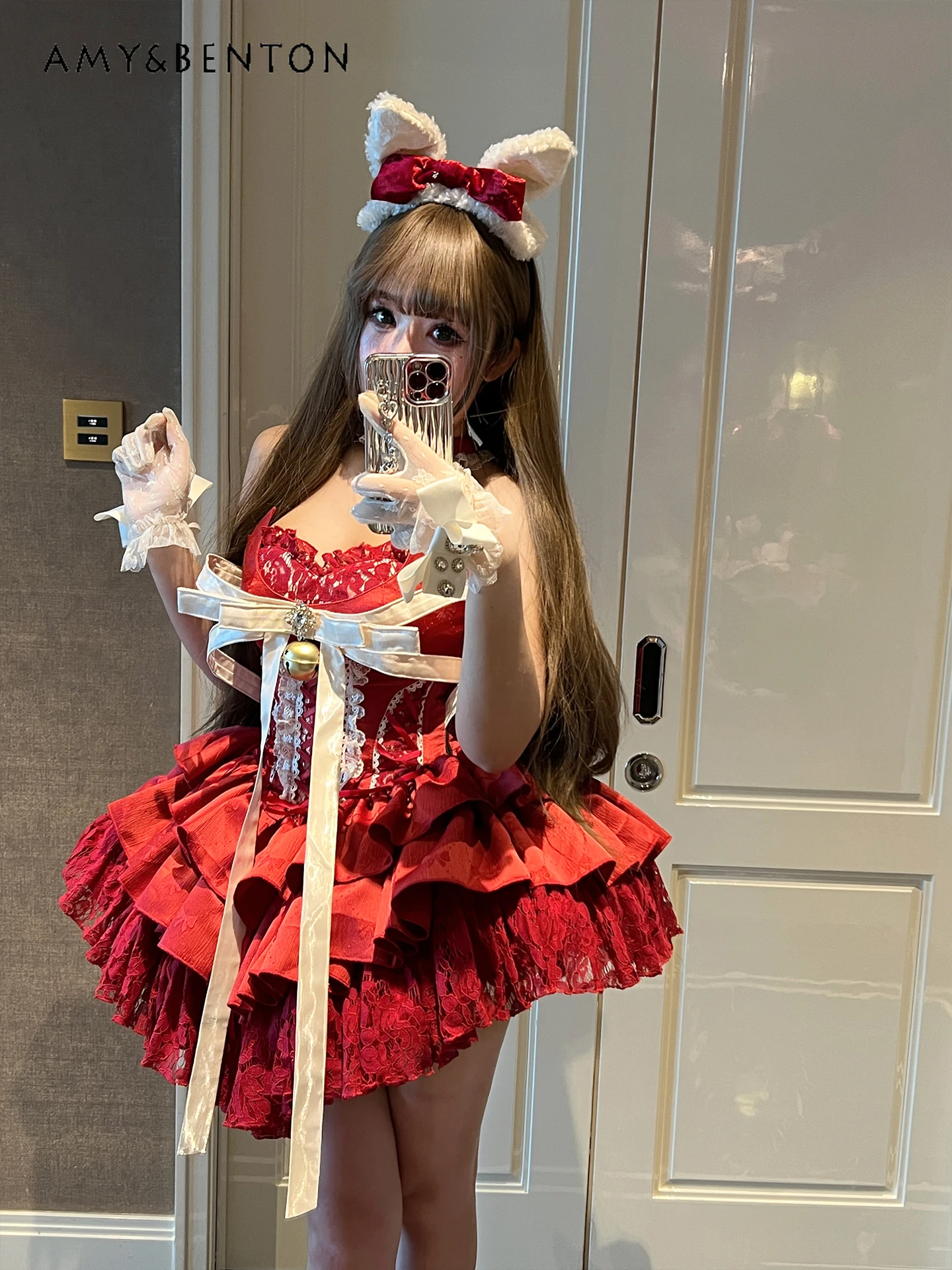 Robes de soirée de noël rouge, Style Ballet pour filles, robe de princesse JSK de luxe élégante, douce et magnifique, vêtements pour femmes du nouvel an