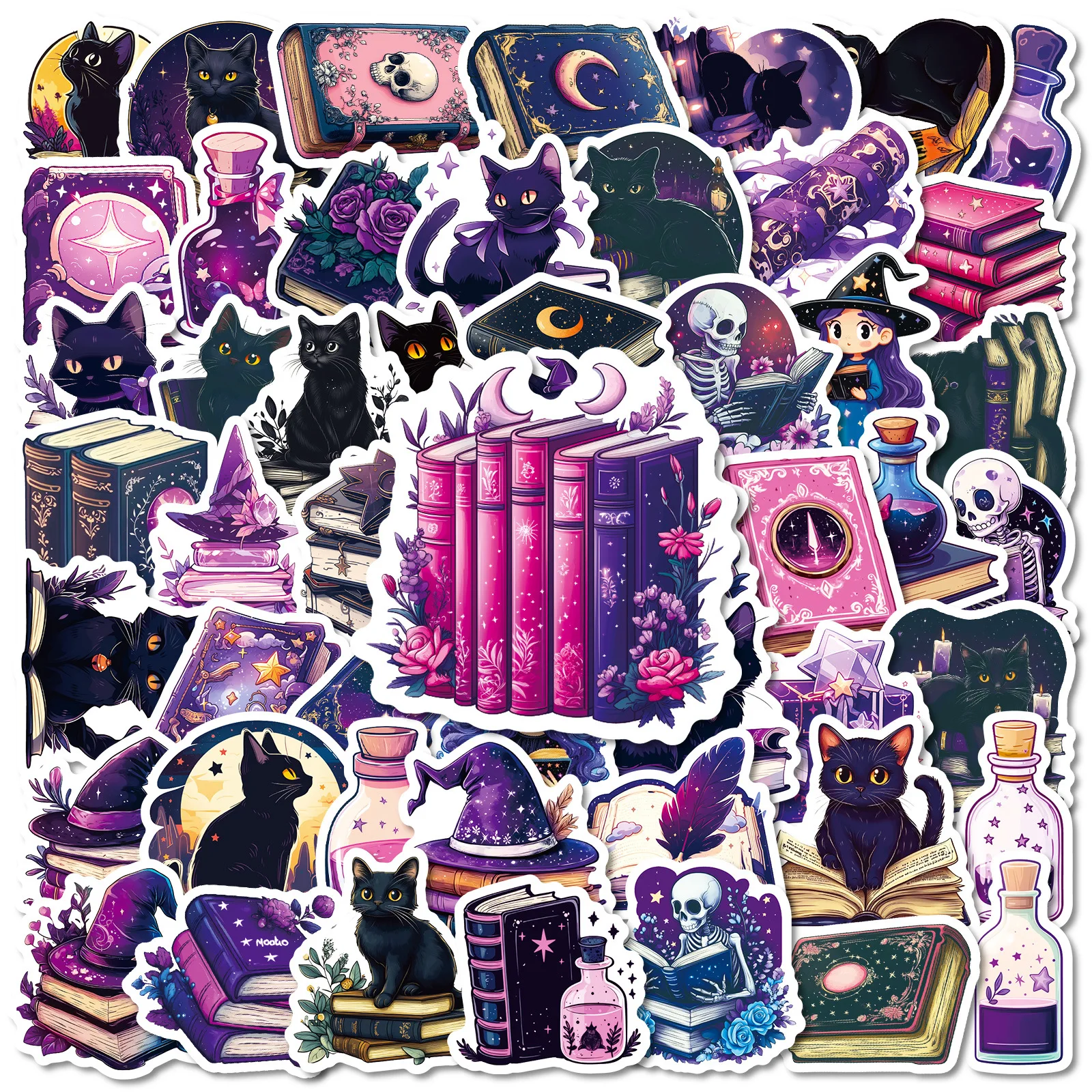Autocollants de Style gothique imperméables, 56 pièces, livres magiques, Graffiti de dessin animé, décoration, jouet pour enfants, autocollants pour bagages, vélo, téléphone, guitare, DIY bricolage