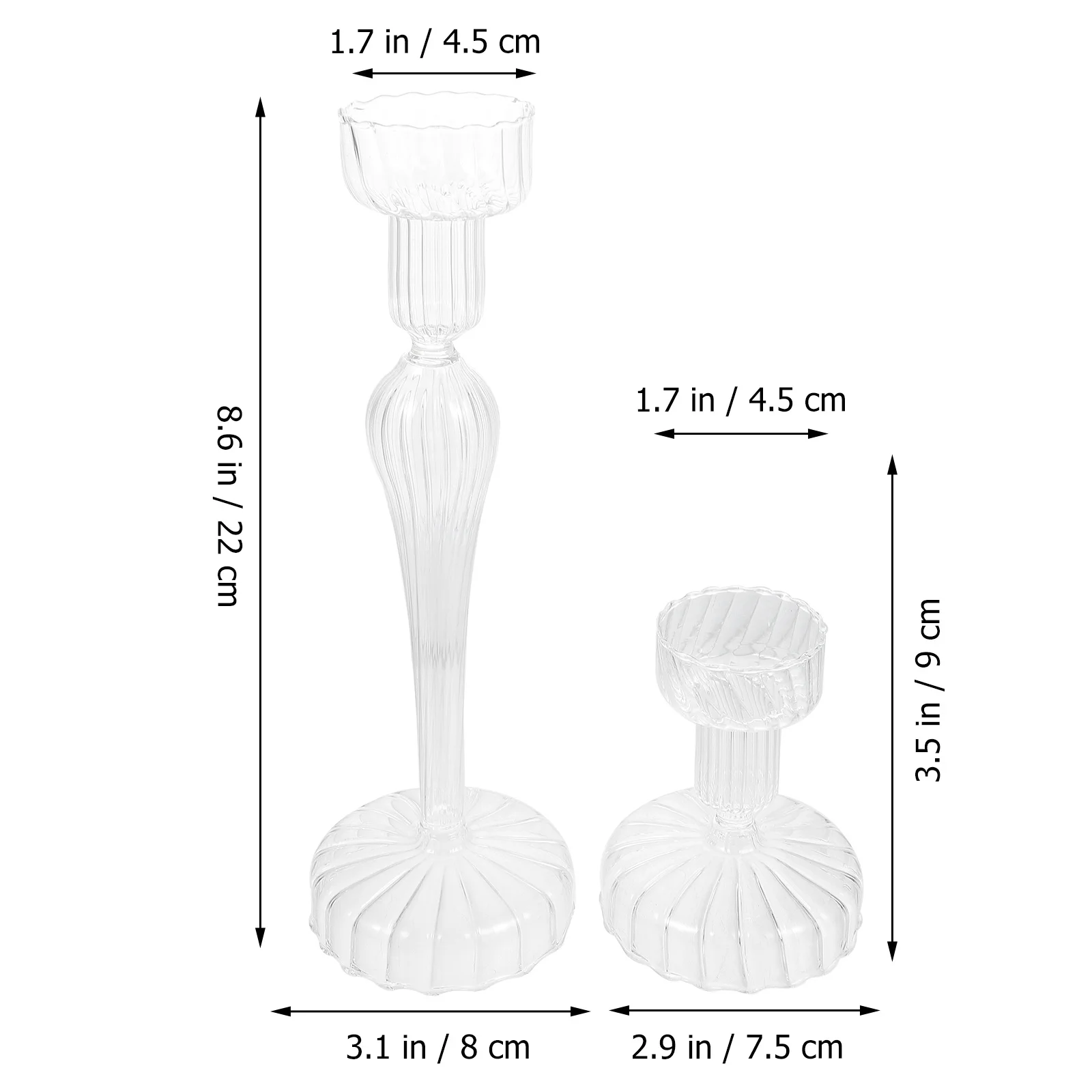 2 قطعة حوامل مخططة زجاجية شمعدانات قائمة إبداعية ديكور أنيق لحامل مخطط هووسورمينغ #3
