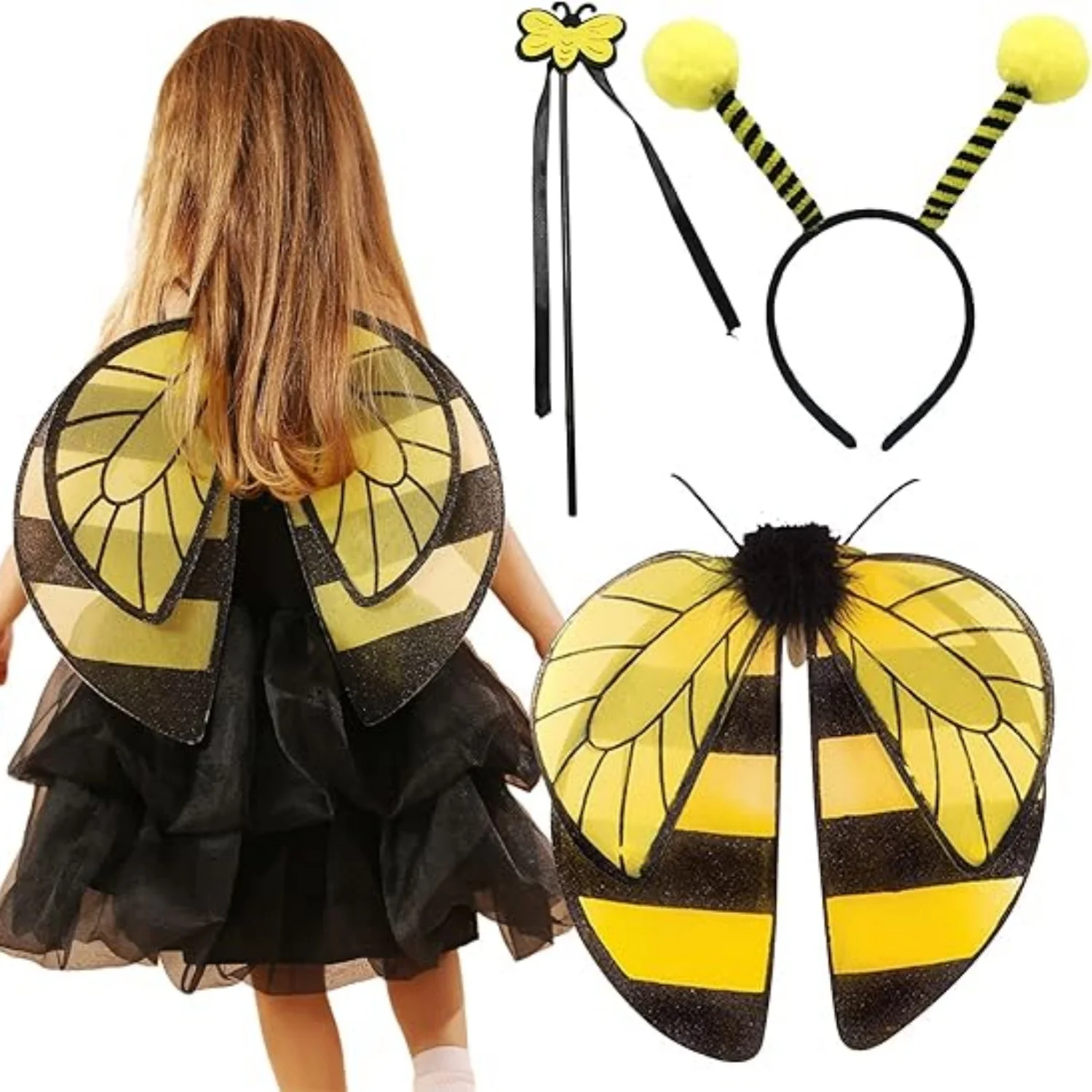 Laventy Bumble Bee Costume Kids Bee Wings Bee Headband Bee Costume Toddler Bumblebee Party Supplies