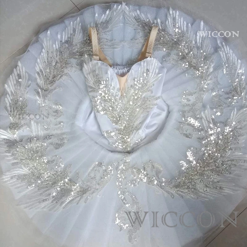 

Romantic Professional Ballet Tutu White Swan Lake Girl And Women Party Dance Costumes Ballet Tutu White Patchwork Dress