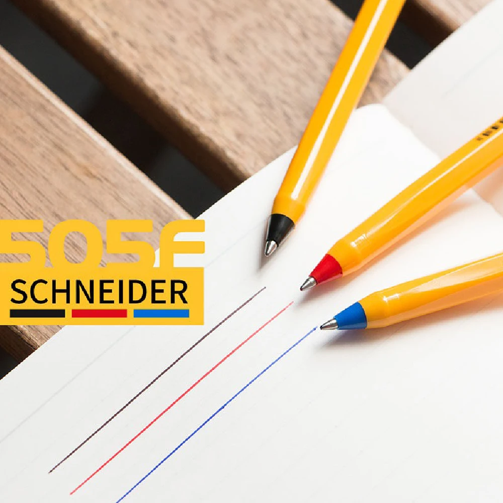 50pcs Wholesale Germany Schneider 505F Ballpoint Pen 0.5mm Oil-Based Ink Large Capacity Black Red Blue Office School Stationery