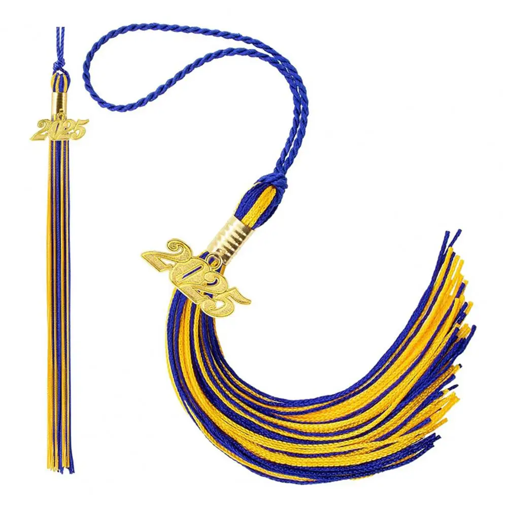 Cappello da laurea Nappa con ciondolo da 2025 anni Multi colori Cappello da 40 cm di lunghezza Nappa Hornor Nappa placcata in oro per la laurea scolastica