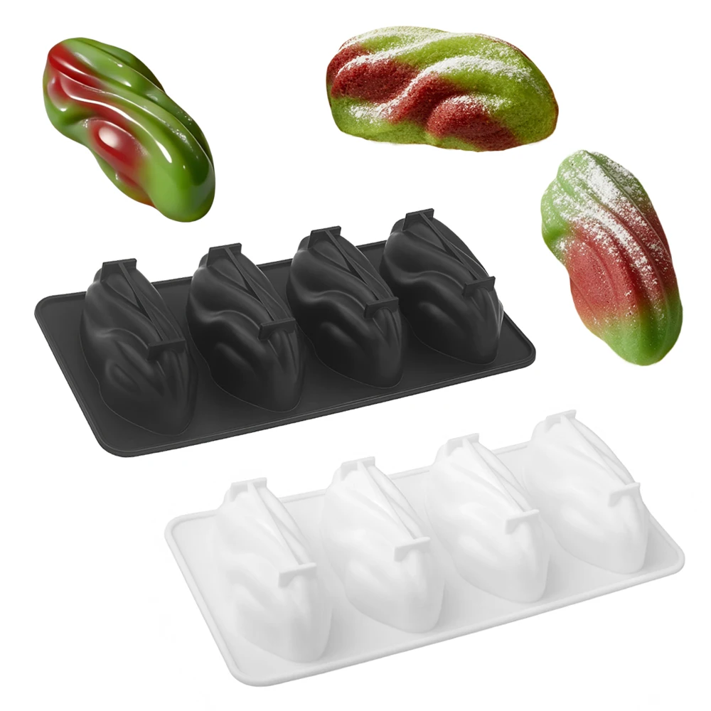 1 or 4-Cell Pistachios Design Silicone Chocolate Mold French Mousse Cake Mould Dessert Baking Tools Kitchen Silicone Bakeware