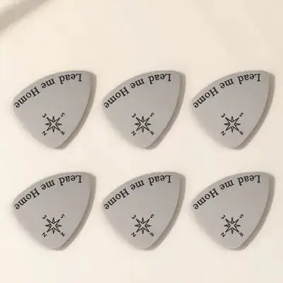 

6Pcs Guitar Picks Titanium Steel Printed Premium Quality Acoustic Electric Bass Folk Guitar Accessories Musical Supplies