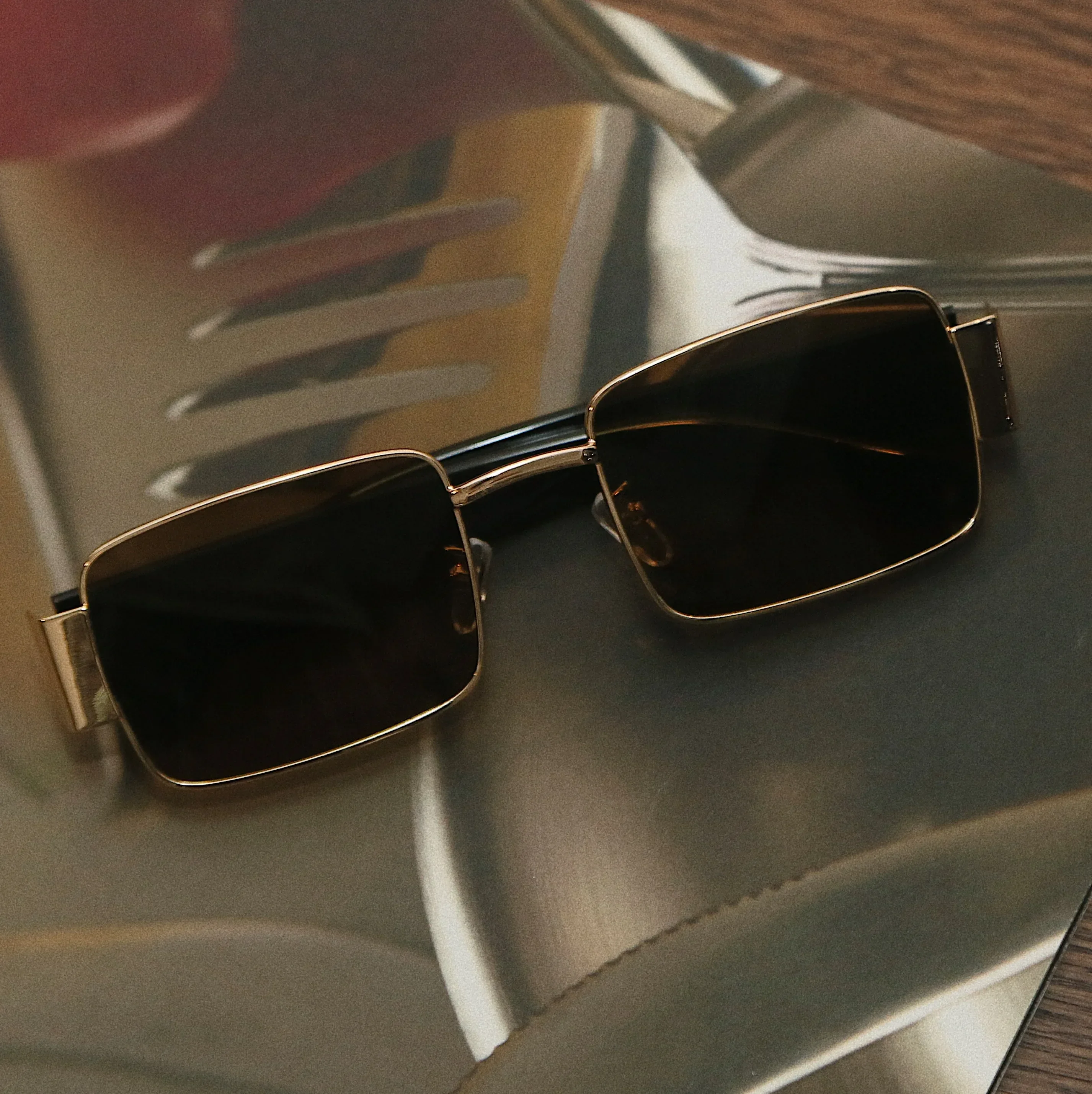 Retro Steam Punk Metal Box Sonnenbrille, quadratische Sonnenbrille, Straßen fotos von europäischen und amerikanischen Trends, gut aussehend