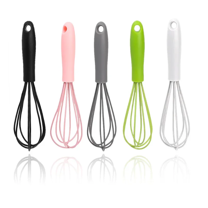 Kitchen Silicone Whisk Non-Slip Egg Beater Milk Frother Kitchen Utensil 17x4cm Kitchen Silicone Egg Beater Tool Easy To Clean