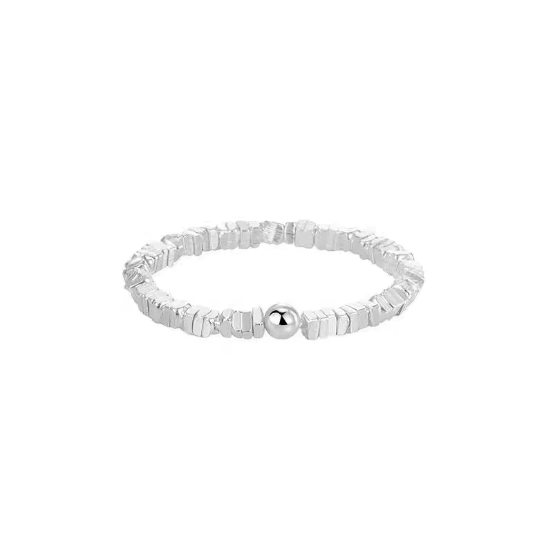925 Silver Broken Silver Ring Korean Version Fashionable Simple Unique Gift for Girls Elegant Finger Ring for Women