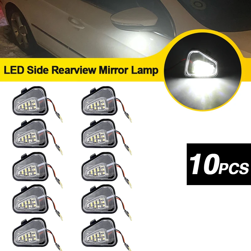 10PC For VW Scirocco 09-17 EOS 09-16 Passat CC 357 09-12 358 137 LED Side Rearview Mirror Floor Ground Lamp Puddle Welcome Light