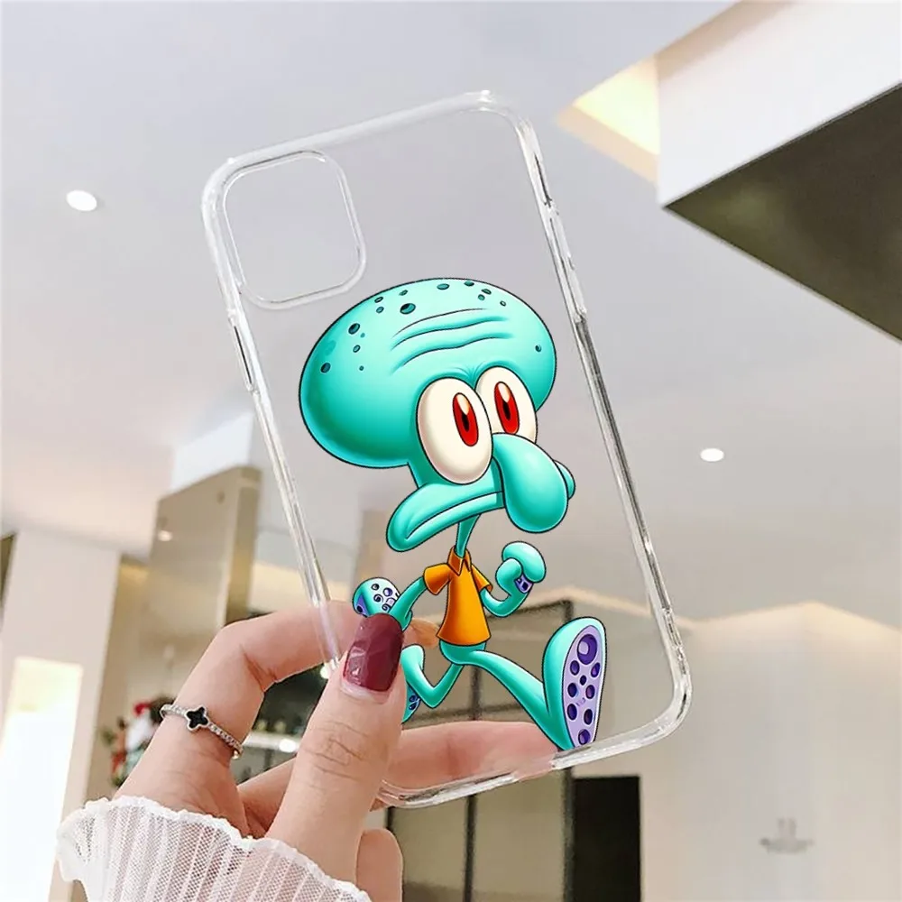 Cartoon-s-SpongeBobseer Phone Case For Iphone 15 11 13 14 Pro Max 7 8 Plus X Xr Xs Max Se2020 12mini Transparent Cover image 6